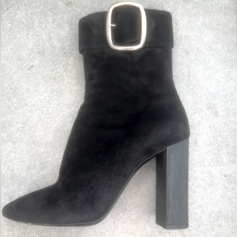 Yves saint Laurent suede black boots size 39